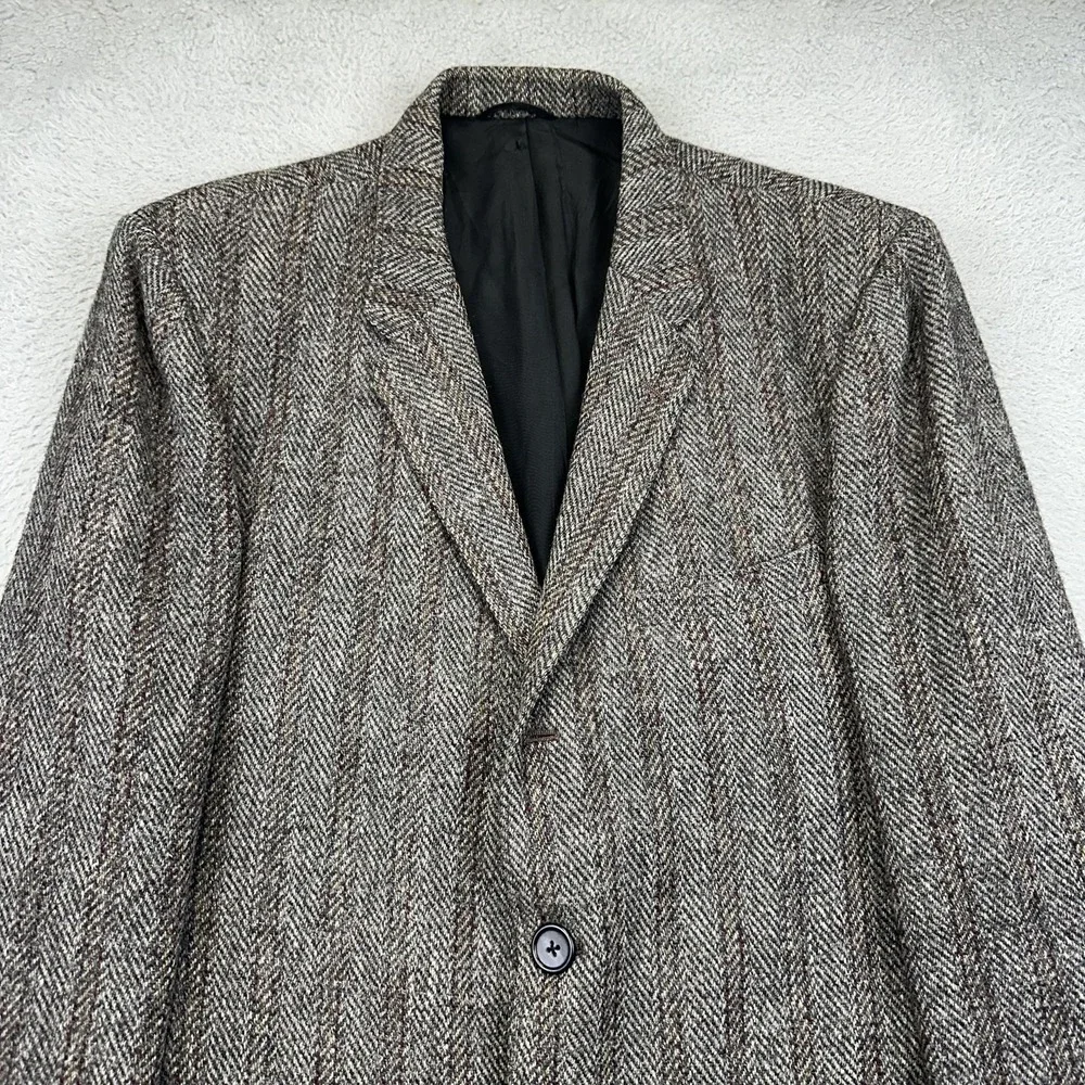 Vintage Clipper Craft Harris Tweed Sport Coat Mens 42L Herringbone‎ Scotland